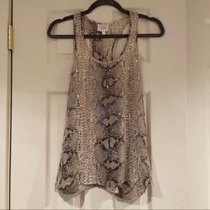 Parker snakeskin sequin blouse